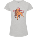 Chinese Zodiac Shengxiao Year of the Ox Womens Petite Cut T-Shirt Sports Grey