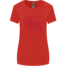 Chinese Zodiac Shengxiao Year of the Ox Womens Wider Cut T-Shirt Red