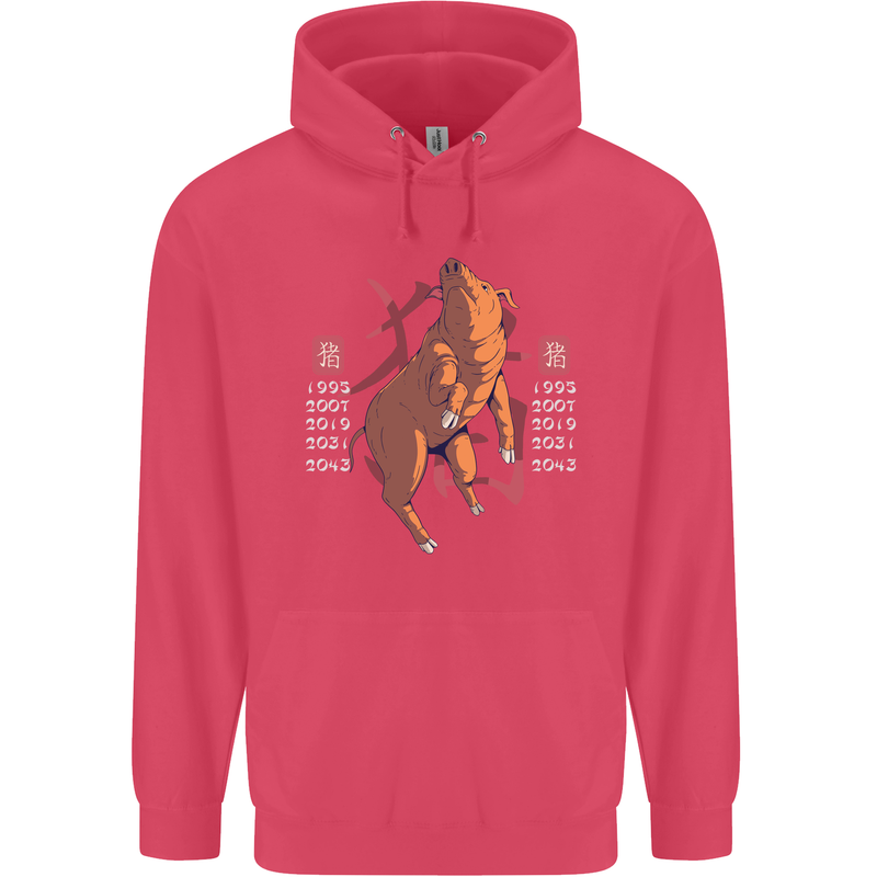Chinese Zodiac Shengxiao Year of the Pig Childrens Kids Hoodie Heliconia