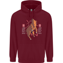 Chinese Zodiac Shengxiao Year of the Pig Childrens Kids Hoodie Maroon