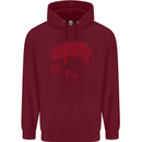 Chinese Zodiac Shengxiao Year of the Pig Childrens Kids Hoodie Maroon