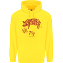 Chinese Zodiac Shengxiao Year of the Pig Childrens Kids Hoodie Yellow