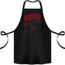 Chinese Zodiac Shengxiao Year of the Pig Cotton Apron 100% Organic Black