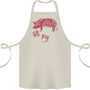 Chinese Zodiac Shengxiao Year of the Pig Cotton Apron 100% Organic Natural