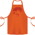 Chinese Zodiac Shengxiao Year of the Pig Cotton Apron 100% Organic Orange