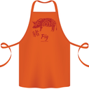 Chinese Zodiac Shengxiao Year of the Pig Cotton Apron 100% Organic Orange