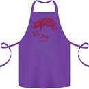 Chinese Zodiac Shengxiao Year of the Pig Cotton Apron 100% Organic Purple