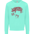 Chinese Zodiac Shengxiao Year of the Pig Kids Sweatshirt Jumper Peppermint