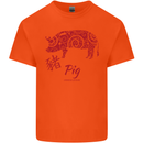 Chinese Zodiac Shengxiao Year of the Pig Kids T-Shirt Childrens Orange