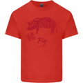 Chinese Zodiac Shengxiao Year of the Pig Kids T-Shirt Childrens Red