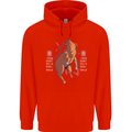 Chinese Zodiac Shengxiao Year of the Pig Mens 80% Cotton Hoodie Bright Red