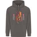 Chinese Zodiac Shengxiao Year of the Pig Mens 80% Cotton Hoodie Charcoal