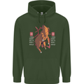 Chinese Zodiac Shengxiao Year of the Pig Mens 80% Cotton Hoodie Forest Green