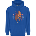 Chinese Zodiac Shengxiao Year of the Pig Mens 80% Cotton Hoodie Royal Blue