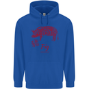 Chinese Zodiac Shengxiao Year of the Pig Mens 80% Cotton Hoodie Royal Blue