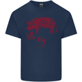 Chinese Zodiac Shengxiao Year of the Pig Mens Cotton T-Shirt Tee Top Navy Blue
