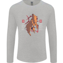 Chinese Zodiac Shengxiao Year of the Pig Mens Long Sleeve T-Shirt Sports Grey