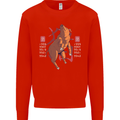 Chinese Zodiac Shengxiao Year of the Pig Mens Sweatshirt Jumper Bright Red