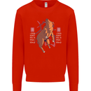 Chinese Zodiac Shengxiao Year of the Pig Mens Sweatshirt Jumper Bright Red