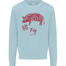 Chinese Zodiac Shengxiao Year of the Pig Mens Sweatshirt Jumper Light Blue