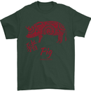Chinese Zodiac Shengxiao Year of the Pig Mens T-Shirt Cotton Gildan Forest Green