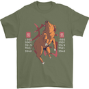 Chinese Zodiac Shengxiao Year of the Pig Mens T-Shirt Cotton Gildan Military Green