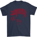 Chinese Zodiac Shengxiao Year of the Pig Mens T-Shirt Cotton Gildan Navy Blue