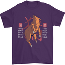 Chinese Zodiac Shengxiao Year of the Pig Mens T-Shirt Cotton Gildan Purple