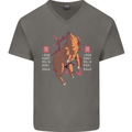 Chinese Zodiac Shengxiao Year of the Pig Mens V-Neck Cotton T-Shirt Charcoal