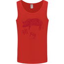 Chinese Zodiac Shengxiao Year of the Pig Mens Vest Tank Top Red
