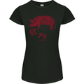 Chinese Zodiac Shengxiao Year of the Pig Womens Petite Cut T-Shirt Black