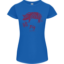 Chinese Zodiac Shengxiao Year of the Pig Womens Petite Cut T-Shirt Royal Blue
