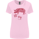 Chinese Zodiac Shengxiao Year of the Pig Womens Wider Cut T-Shirt Light Pink