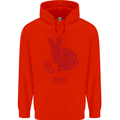Chinese Zodiac Shengxiao Year of the Rabbit Childrens Kids Hoodie Bright Red