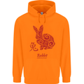 Chinese Zodiac Shengxiao Year of the Rabbit Childrens Kids Hoodie Orange