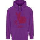 Chinese Zodiac Shengxiao Year of the Rabbit Childrens Kids Hoodie Purple