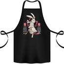 Chinese Zodiac Shengxiao Year of the Rabbit Cotton Apron 100% Organic Black