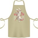 Chinese Zodiac Shengxiao Year of the Rabbit Cotton Apron 100% Organic Khaki