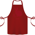 Chinese Zodiac Shengxiao Year of the Rabbit Cotton Apron 100% Organic Maroon