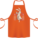 Chinese Zodiac Shengxiao Year of the Rabbit Cotton Apron 100% Organic Orange