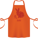 Chinese Zodiac Shengxiao Year of the Rabbit Cotton Apron 100% Organic Orange