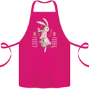 Chinese Zodiac Shengxiao Year of the Rabbit Cotton Apron 100% Organic Pink