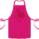 Chinese Zodiac Shengxiao Year of the Rabbit Cotton Apron 100% Organic Pink