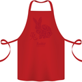 Chinese Zodiac Shengxiao Year of the Rabbit Cotton Apron 100% Organic Red