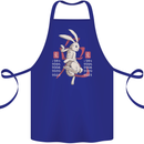 Chinese Zodiac Shengxiao Year of the Rabbit Cotton Apron 100% Organic Royal Blue
