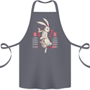 Chinese Zodiac Shengxiao Year of the Rabbit Cotton Apron 100% Organic Steel