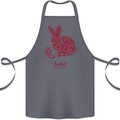 Chinese Zodiac Shengxiao Year of the Rabbit Cotton Apron 100% Organic Steel