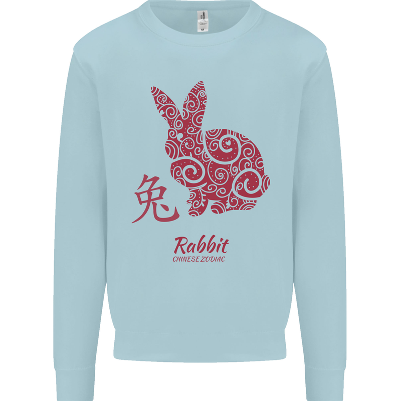 Chinese Zodiac Shengxiao Year of the Rabbit Kids Sweatshirt Jumper Light Blue