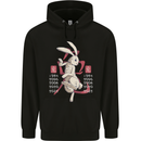 Chinese Zodiac Shengxiao Year of the Rabbit Mens 80% Cotton Hoodie Black