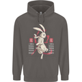 Chinese Zodiac Shengxiao Year of the Rabbit Mens 80% Cotton Hoodie Charcoal